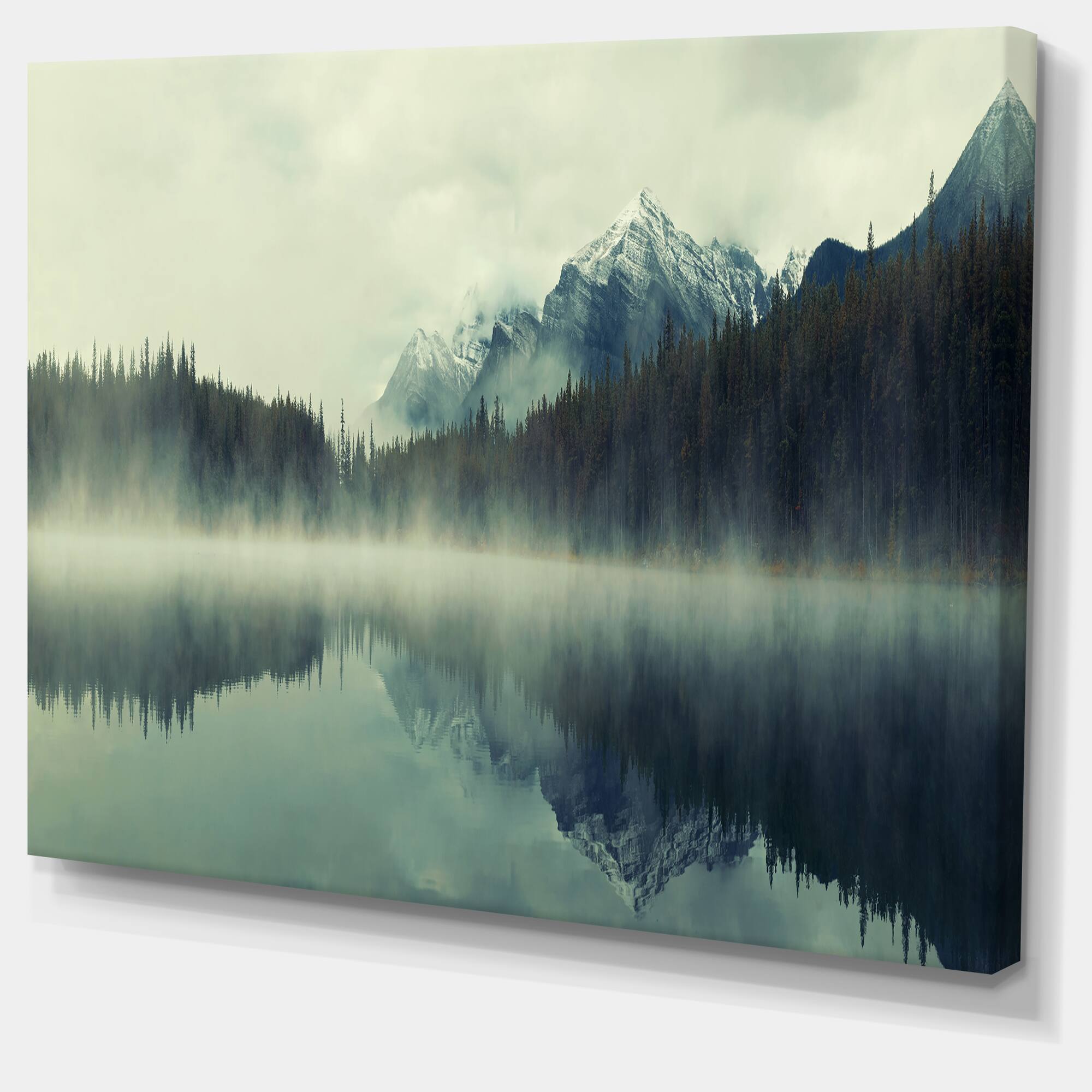 Designart - Lake Herbert in Foggy Morning